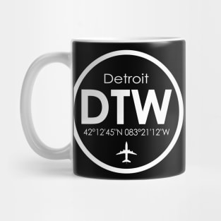 DTW, Detroit Metropolitan Wayne County Airport Mug